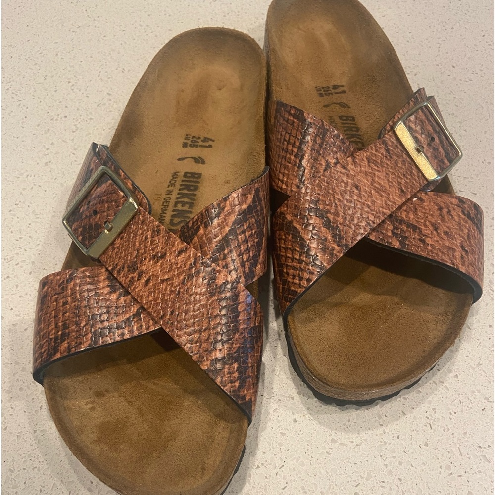 Birkenstock faux snake sandals sz 41